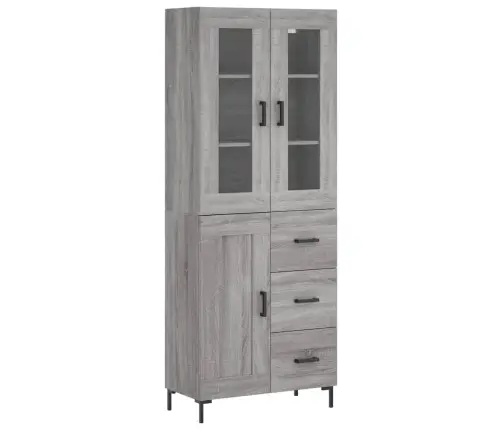 Augstais Skapis, Pelēks, 69,5X34X180 Cm, Inženierijas Koks Vidaxl