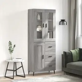 Kõrge Kapp, Hall Sonoma Tamm, 69,5 X 34 X 180 cm Tehispuit