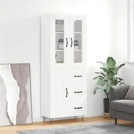 Augstais Skapis, Balts, 69,5X34X180 Cm, Inženierijas Koks Vidaxl