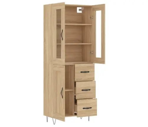 Komoda, Sonoma Ąžuolo Spalvos, 69,5X34X180cm Apdirbta Mediena