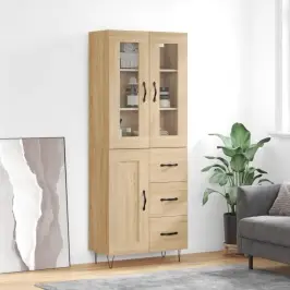 Kõrge Kapp, Sonoma Tamm, 69,5 X 34 X 180 cm Tehispuit