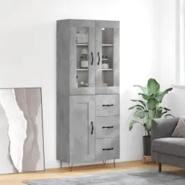 Augstais Skapis, Pelēks, 69,5X34X180 Cm, Inženierijas Koks Vidaxl