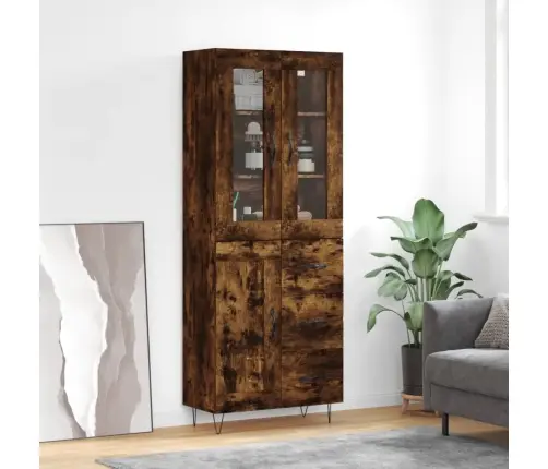 Komoda, Dūminio Ąžuolo Spalvos, 69,5X34X180cm Apdirbta Mediena