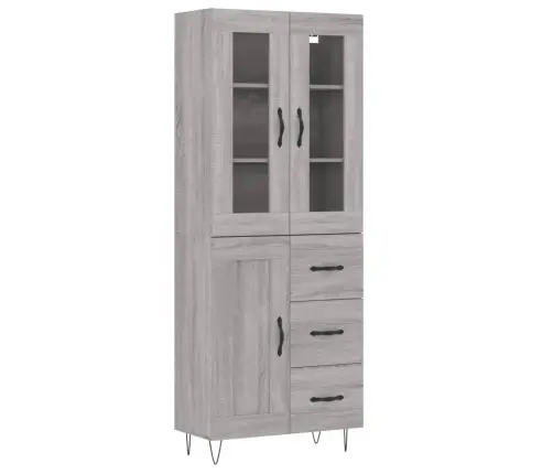 Augstais Skapis, Pelēks, 69,5X34X180 Cm, Inženierijas Koks Vidaxl