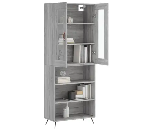 Kõrge Kapp, Hall Sonoma Tamm, 69,5 X 34 X 180 cm Tehispuit