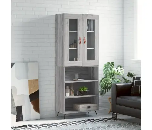 Kõrge Kapp, Hall Sonoma Tamm, 69,5 X 34 X 180 cm Tehispuit