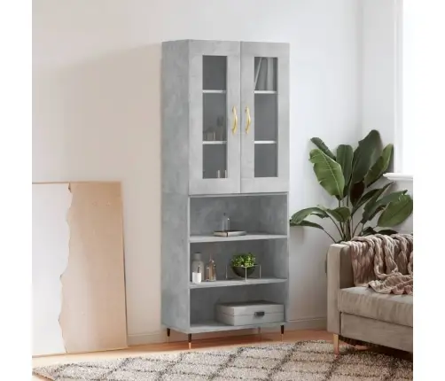 Kõrge Kapp, Betoonhall, 69,5 X 34 X 180 cmTehispuit