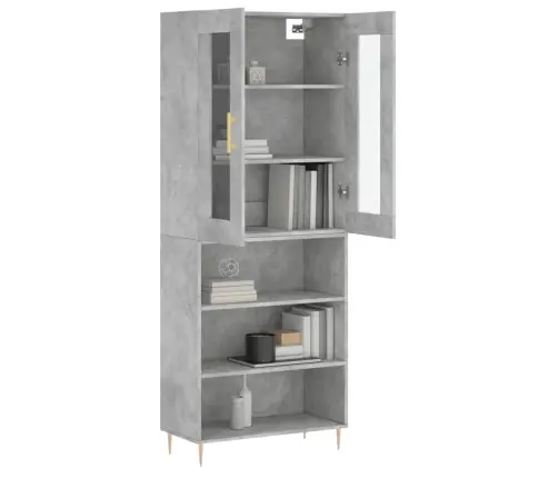 Augstais Skapis, Pelēks, 69,5X34X180 Cm, Inženierijas Koks Vidaxl