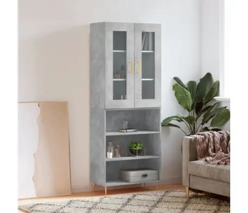 Augstais Skapis, Pelēks, 69,5X34X180 Cm, Inženierijas Koks Vidaxl