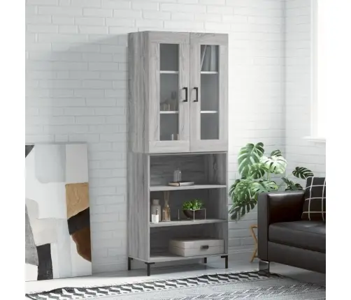 Augstais Skapis, Pelēks, 69,5X34X180 Cm, Inženierijas Koks Vidaxl