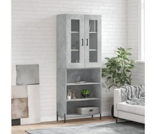 Augstais Skapis, Pelēks, 69,5X34X180 Cm, Inženierijas Koks Vidaxl