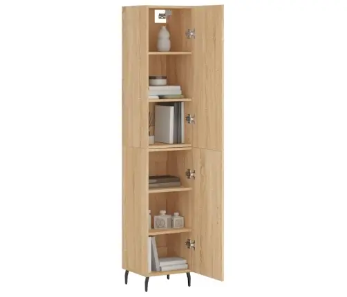 Augstais Skapītis, Ozolkoka, 34,5X34X180 Cm, Inženierijas Koks Vidaxl