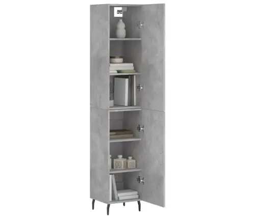 Komoda, Betono Pilkos Spalvos, 34,5X34X180cm Apdirbta Mediena