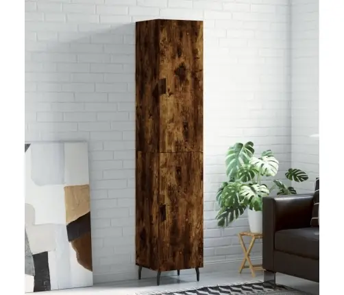 Kõrge Kapp, Suitsutatud Tamm, 34,5X34X180 cm Tehispuit