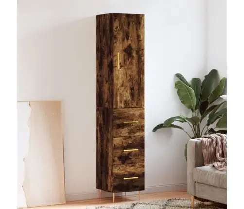 Kõrge Kapp, Suitsutatud Tamm, 34,5X34X180 cm Tehispuit Kõrge Kapp, Suitsutatud Tamm, 34,5X34X180 cm Tehispuit