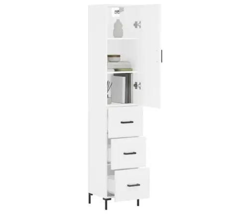 Kõrge Kapp, Valge , 34,5X34X180 cm Tehispuit