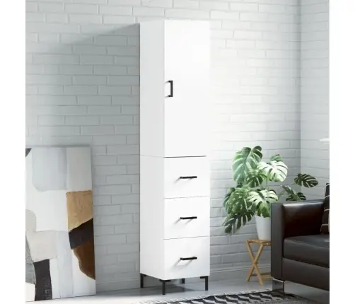 Kõrge Kapp, Valge , 34,5X34X180 cm Tehispuit