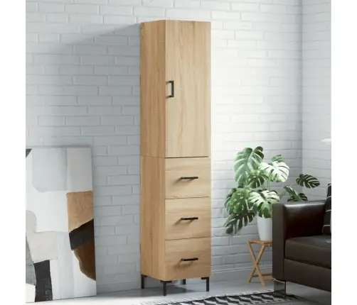 Kõrge Kapp, Sonoma Tamm, 34,5 X 34 X 180 cm Tehispuit