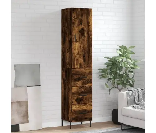 Kõrge Kapp, Suitsutatud Tamm, 34,5X34X180 cm Tehispuit