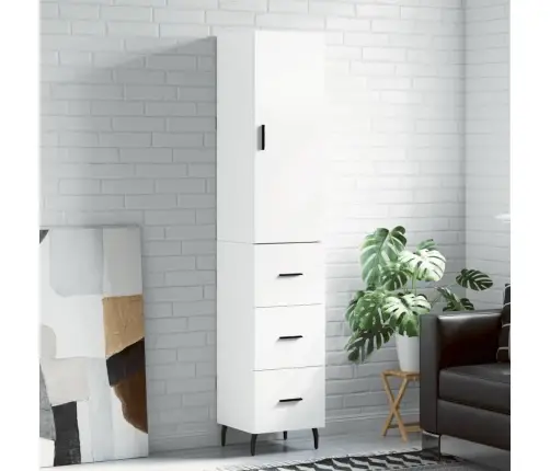 Kõrge Kapp, Valge , 34,5X34X180 cm Tehispuit