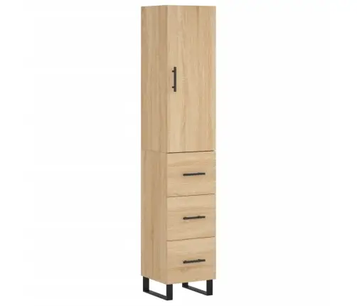 Augstais Skapītis, Ozolkoka, 34,5X34X180 Cm, Inženierijas Koks Vidaxl