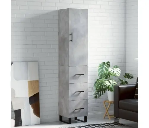 Augstais Skapītis, Pelēks, 34,5X34X180 Cm, Inženierijas Koks Vidaxl Augstais Skapītis, Pelēks, 34,5X34X180 Cm, Inženierijas Koks Vidaxl