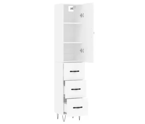 Augstais Skapītis, Balts, 34,5X34X180 Cm, Inženierijas Koks Vidaxl