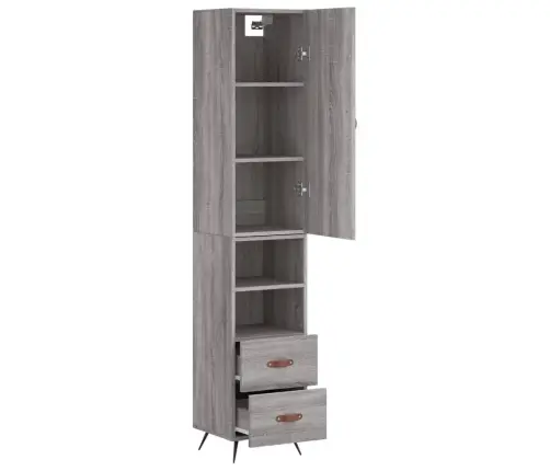 Kõrge Kapp, Hall Sonoma Tamm, 34,5X34X180 cm Tehispuit