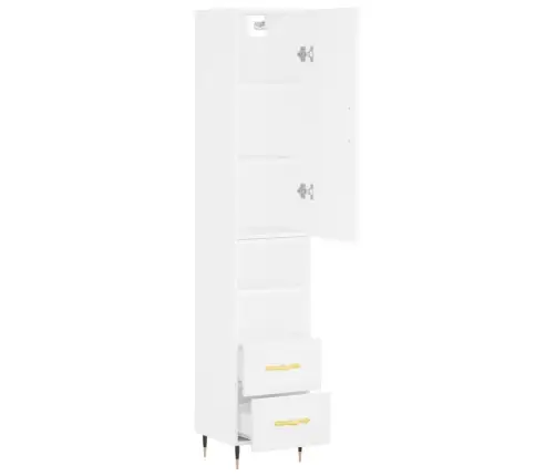 Augstais Skapītis, Balts, 34,5X34X180 Cm, Inženierijas Koks Vidaxl