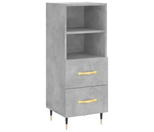 Augstais Skapītis, Pelēks, 34,5X34X180 Cm, Inženierijas Koks Vidaxl