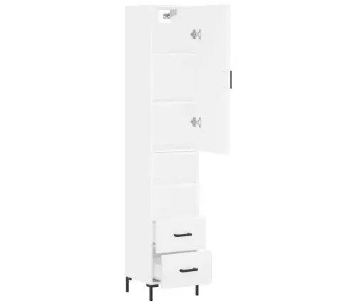 Augstais Skapītis, Balts, 34,5X34X180 Cm, Inženierijas Koks Vidaxl