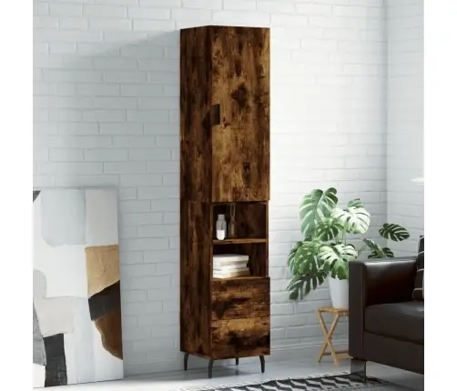 Augstais Skapītis, Ozolkoka, 34,5X34X180 Cm, Inženierijas Koks Vidaxl