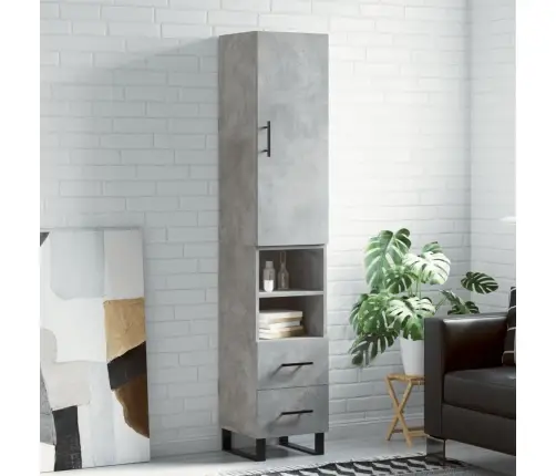 Augstais Skapītis, Pelēks, 34,5X34X180 Cm, Inženierijas Koks Vidaxl Augstais Skapītis, Pelēks, 34,5X34X180 Cm, Inženierijas Koks Vidaxl