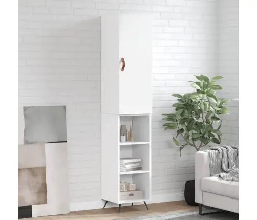 Augstais Skapītis, Balts, 34,5X34X180 Cm, Inženierijas Koks Vidaxl