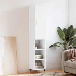 Augstais Skapītis, Balts, 34,5X34X180 Cm, Inženierijas Koks Vidaxl