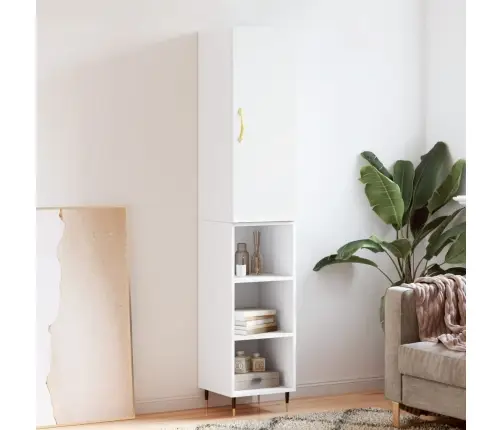 Augstais Skapītis, Balts, 34,5X34X180 Cm, Inženierijas Koks Vidaxl