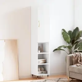 Augstais Skapītis, Balts, 34,5X34X180 Cm, Inženierijas Koks Vidaxl