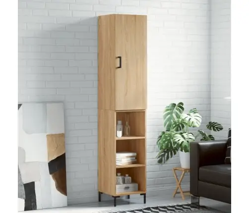 Augstais Skapītis, Ozolkoka, 34,5X34X180 Cm, Inženierijas Koks Vidaxl