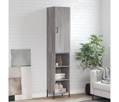 Komoda, Pilkos Ąžuolo Spalvos, 34,5X34X180cm Apdirbta Mediena