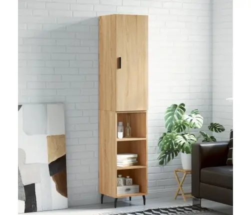 Augstais Skapītis, Ozolkoka, 34,5X34X180 Cm, Inženierijas Koks Vidaxl