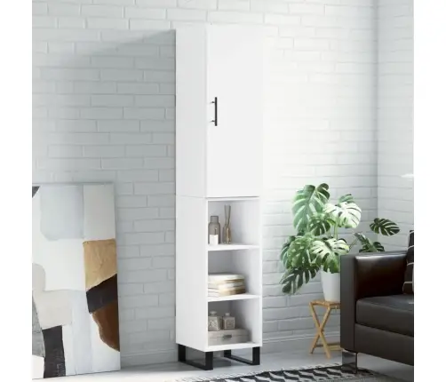 Komoda, Baltos Spalvos, 34,5X34X180cm Apdirbta Mediena