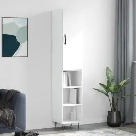 Augstais Skapītis, Balts, 34,5X34X180 Cm, Inženierijas Koks Vidaxl