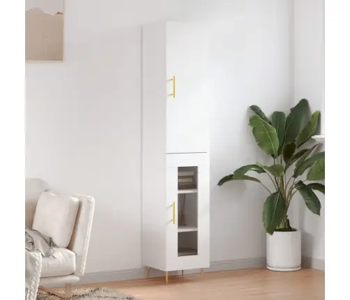 Augstais Skapītis, Balts, 34,5X34X180 Cm, Inženierijas Koks Vidaxl