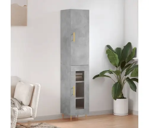 Kõrge Kapp, Betoonhall, 34,5X34X180 cm Tehispuit