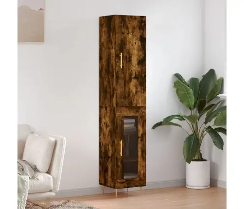 Augstais Skapītis, Ozolkoka, 34,5X34X180 Cm, Inženierijas Koks Vidaxl