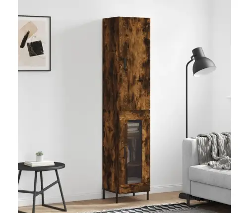 Augstais Skapītis, Ozolkoka, 34,5X34X180 Cm, Inženierijas Koks Vidaxl