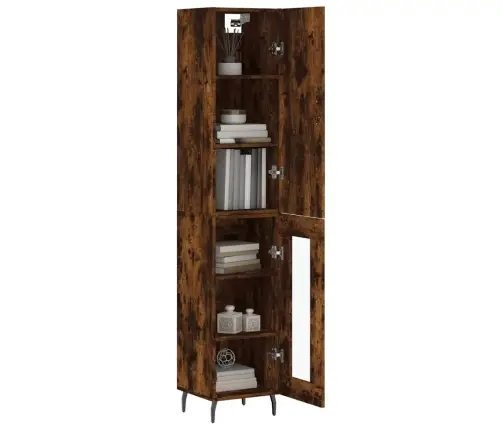 Komoda, Dūminio Ąžuolo Spalvos, 34,5X34X180cm Apdirbta Mediena