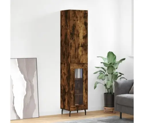 Komoda, Dūminio Ąžuolo Spalvos, 34,5X34X180cm Apdirbta Mediena