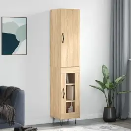 Augstais Skapītis, Ozolkoka, 34,5X34X180 Cm, Inženierijas Koks Vidaxl