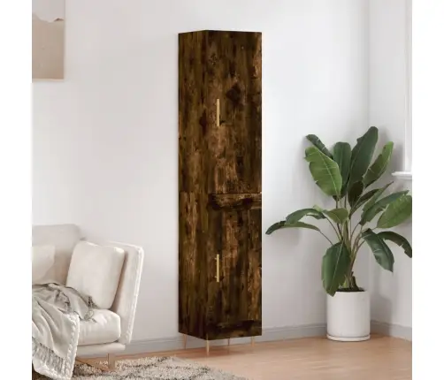 Augstais Skapītis, Ozolkoka, 34,5X34X180 Cm, Inženierijas Koks Vidaxl